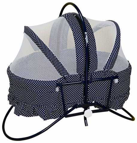 Mothertouch Rocking Cradle - Blue Polka Dot